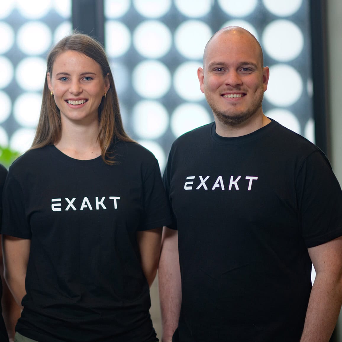 Exakt founding team - Kobus Rust (Founder) Ernelene Jacobs, a Software Engineer